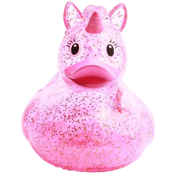 XL Pink Glittery Unicorn Duck
