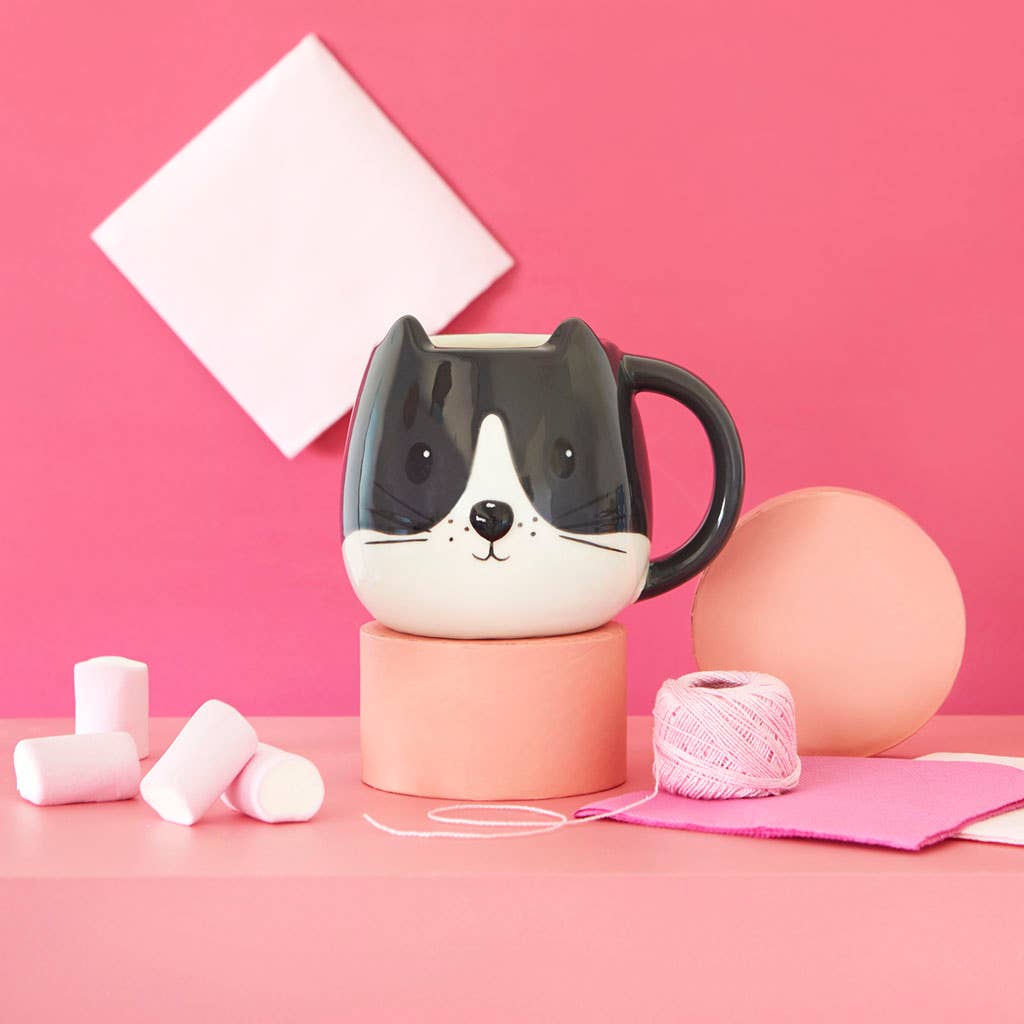 Mug Rond Chat blanc/noir