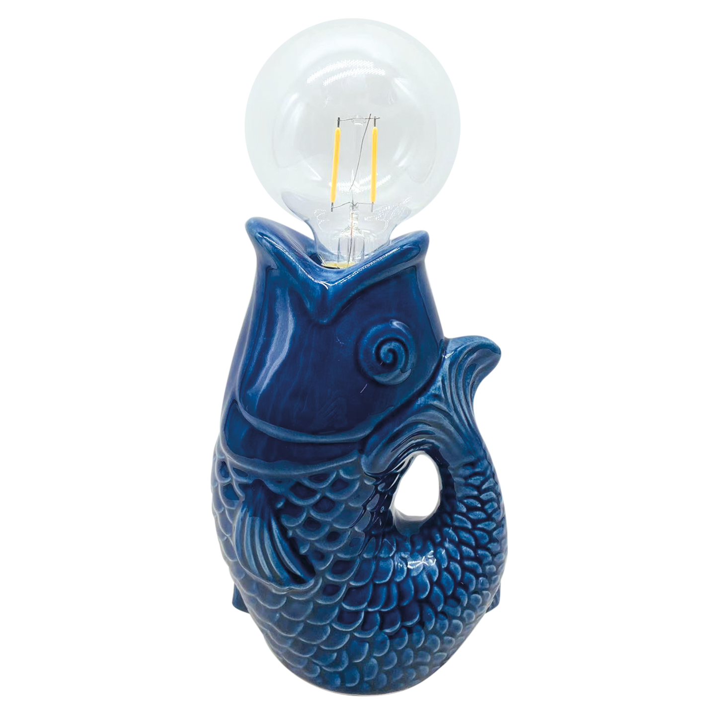 Déco LED poisson bleu à piles L13,5 P8,2 H27cm