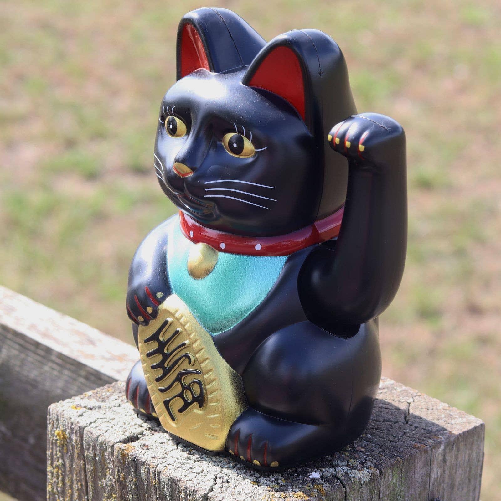 Chat chanceux noir 15cm