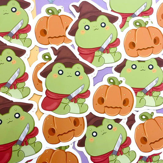 Pumpkin Frog Sticker