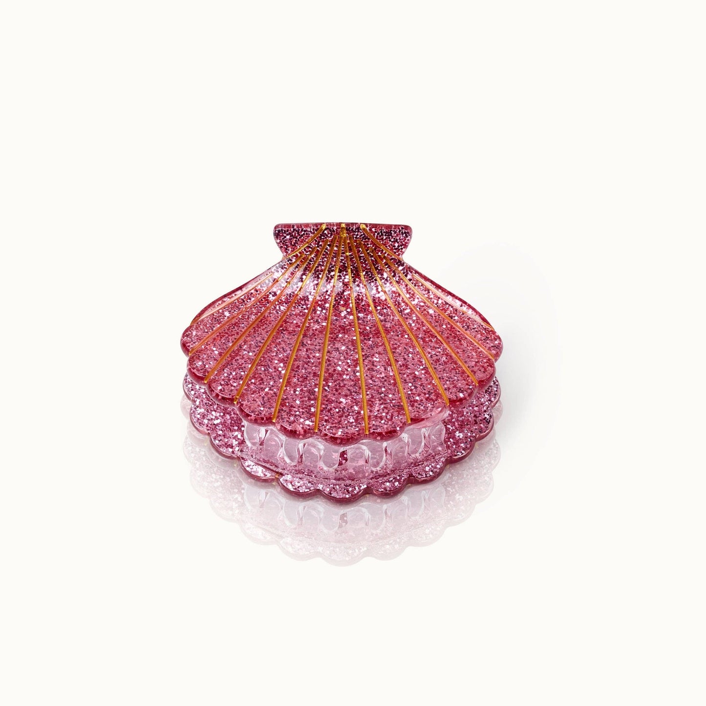 Pince à cheveux Coquillage rose pailleté
