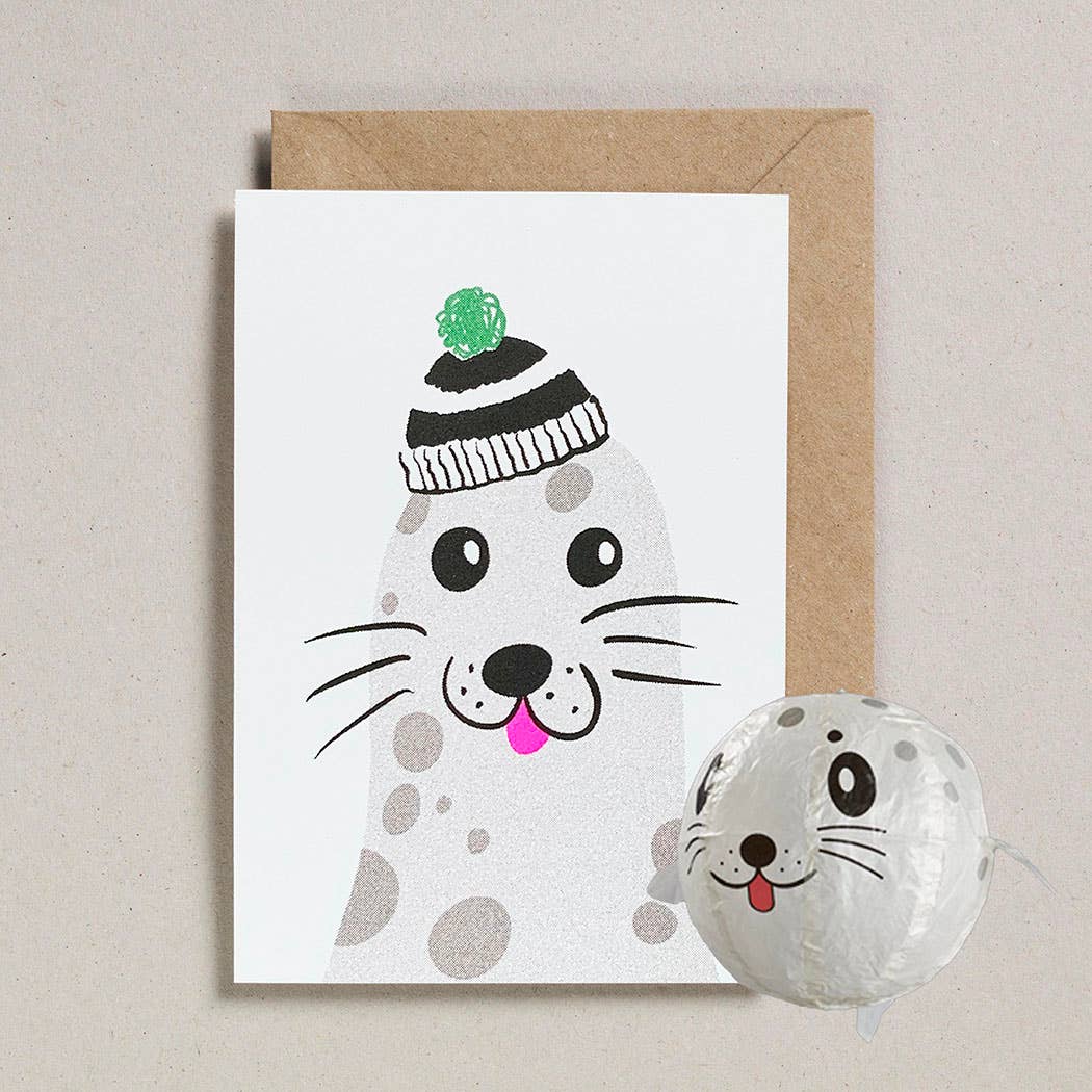 carte avec ballon japonais en papier phoque petra boase ltd GC PBC 0011 5060558745858