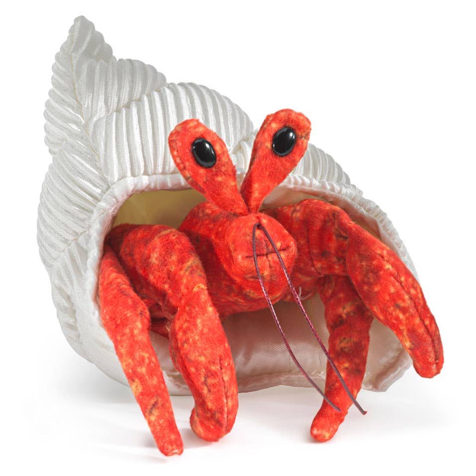 Marionnette à main Mini crabe ermite 2786/ Mini crabe ermite Folkmanis réaliste