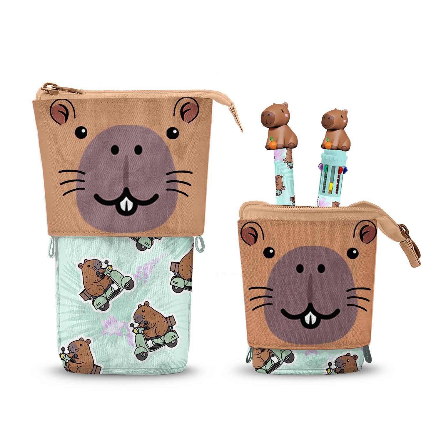 Oh My Pop Capybara - Cute Pouch + 10-Color Pen + Gel