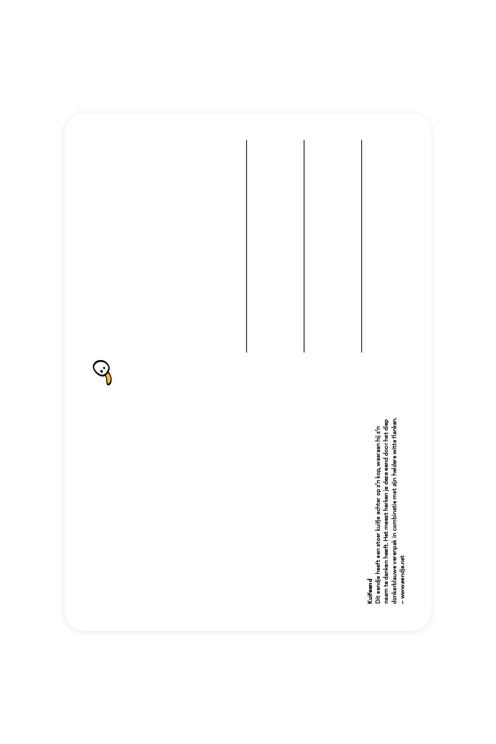 Carte postale avec canard tufté