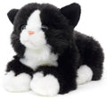 Chat couché (noir et blanc) - peluche Uni Toys