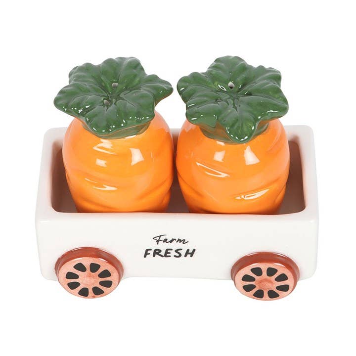 Salière et poivrière Carottes dans un chariot – vue 3