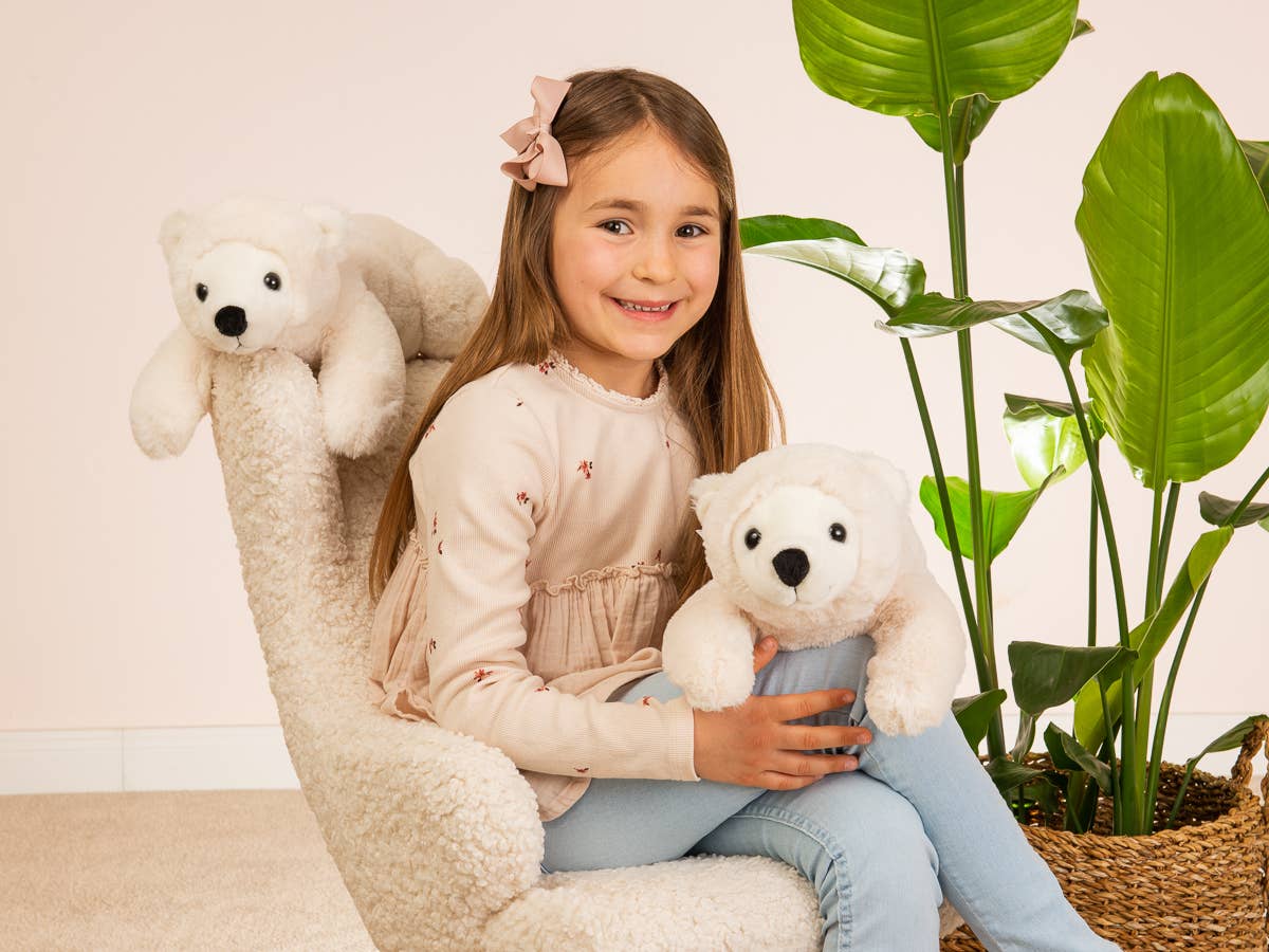 Peluche ours polaire allongé