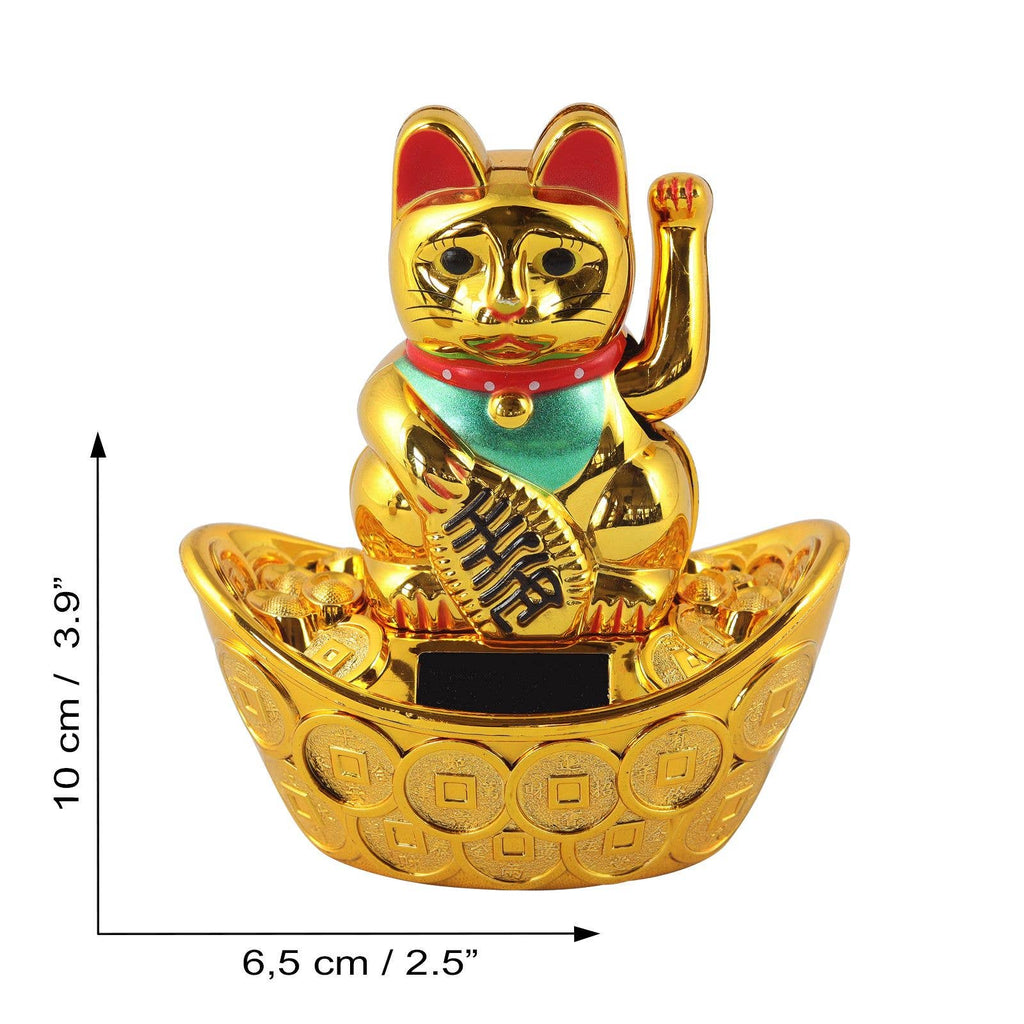 Lucky golden solar cat 10cm