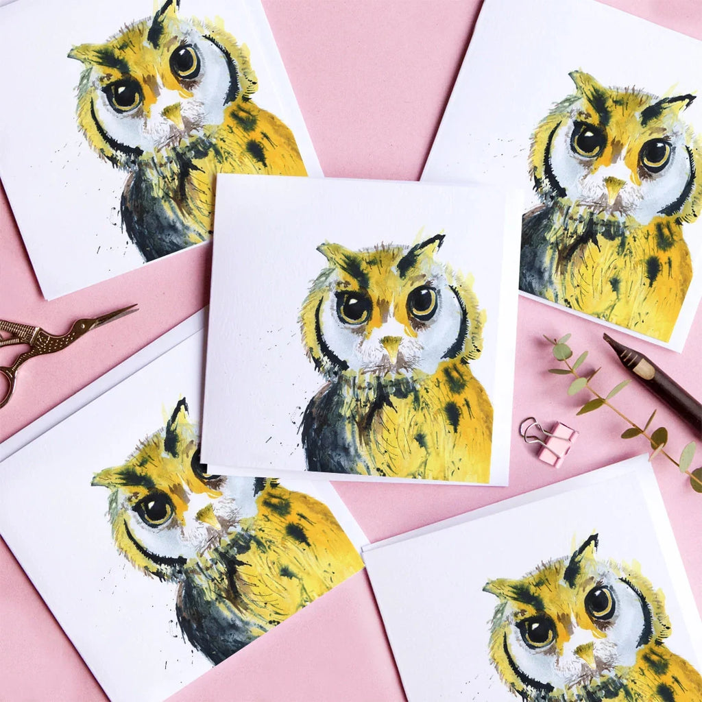 Carte de Vœux Aquarelle Hibou – vue produit 2