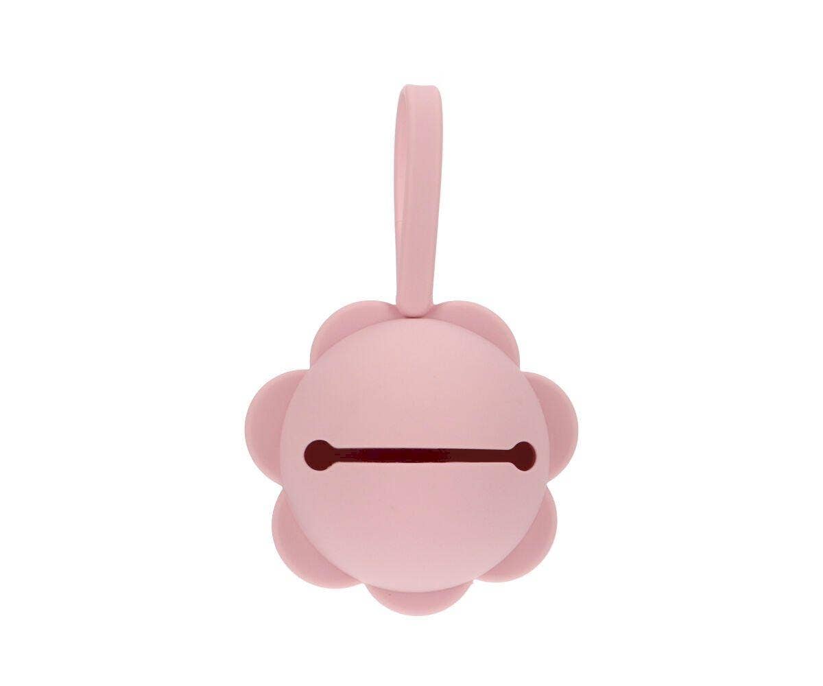Porte-sucette en silicone Fleur rose - vue 2