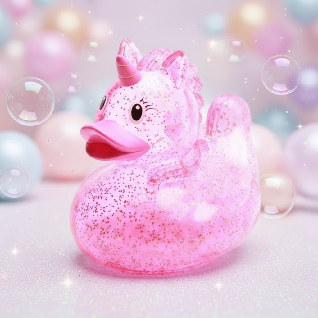 XL Pink Glitzernde Einhorn-Ente