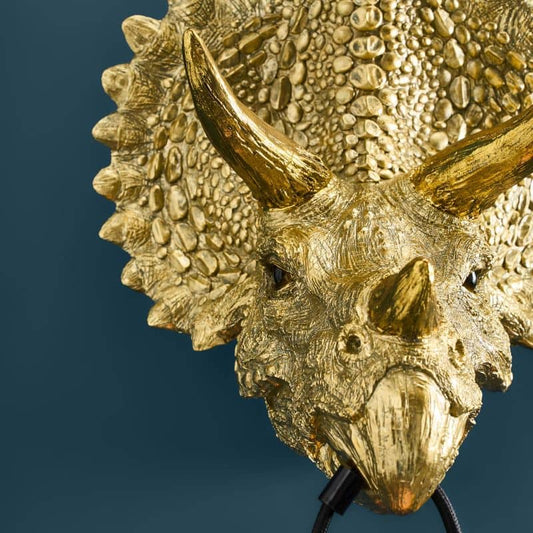 Applique murale Triceratops Cera Or, résine, 31,5 x 28,5 cm