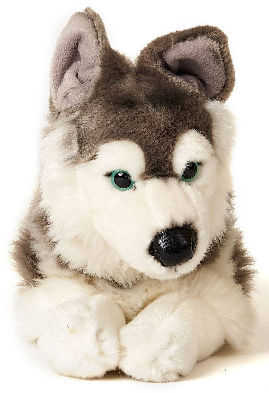 Peluche Husky gris couché Uni Toys