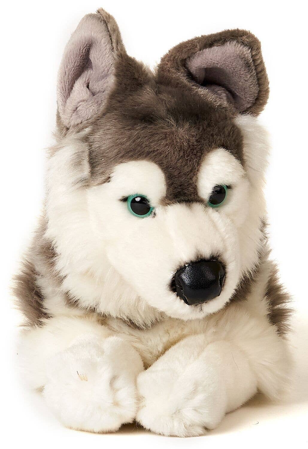Peluche Husky gris couché Uni Toys