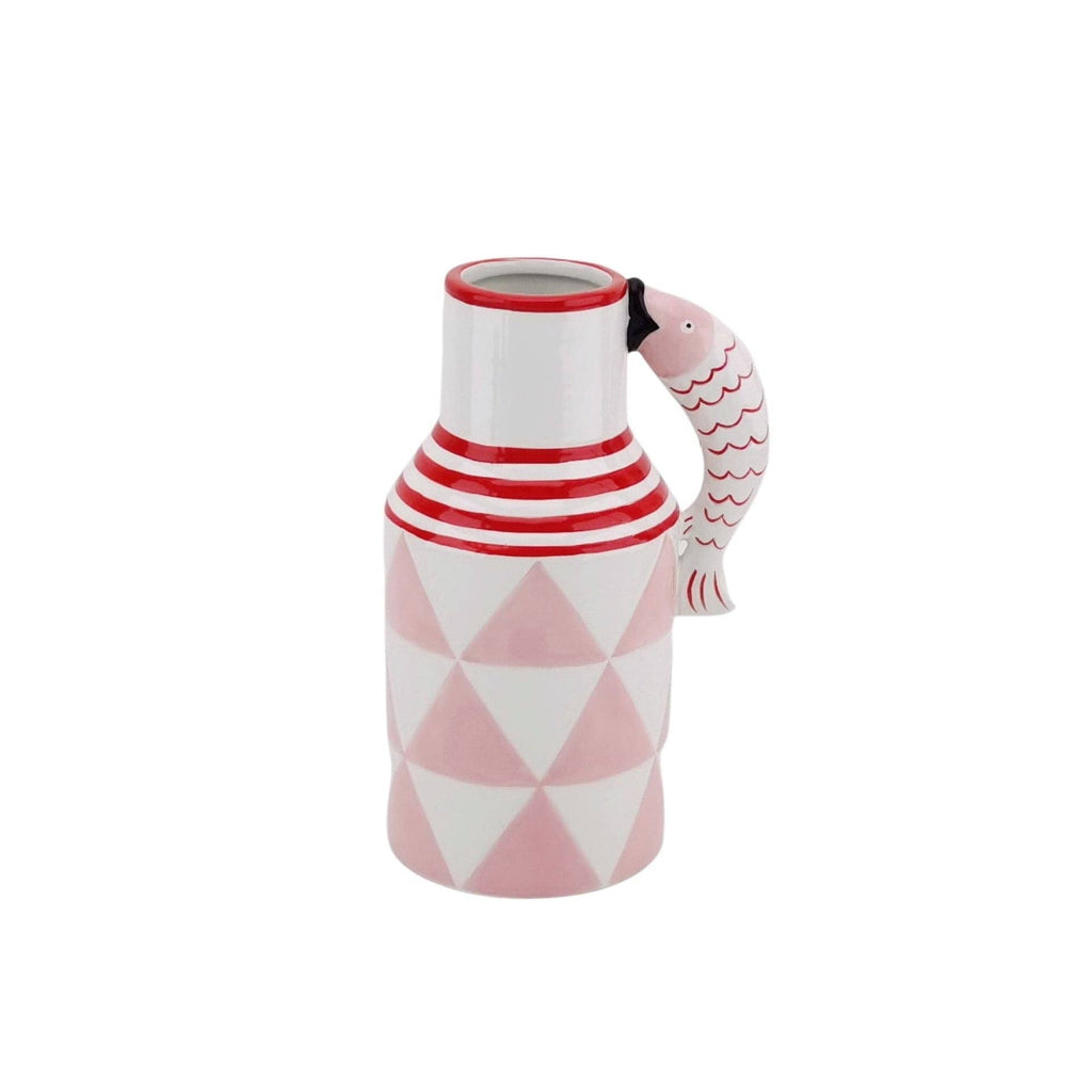 Vase - Carafe Poissons - розово/бяло/червено - 14x11x21,5cm
