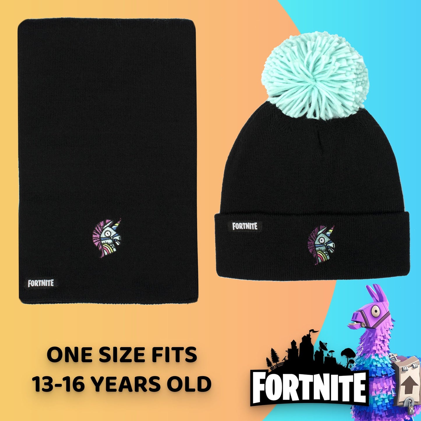 Ensemble bonnet et écharpe – Fortnite Set- Llama