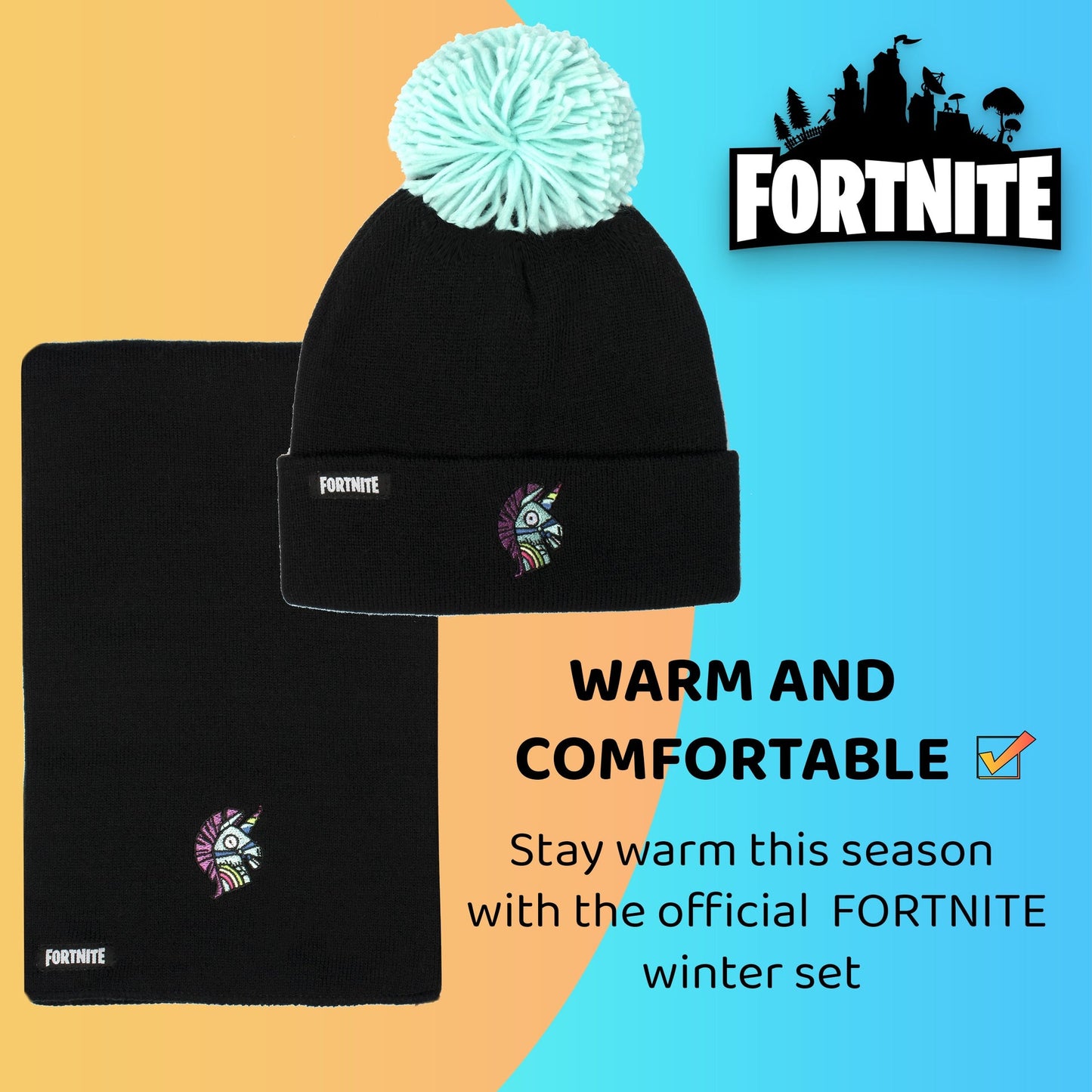 Ensemble bonnet et écharpe – Fortnite Set- Llama