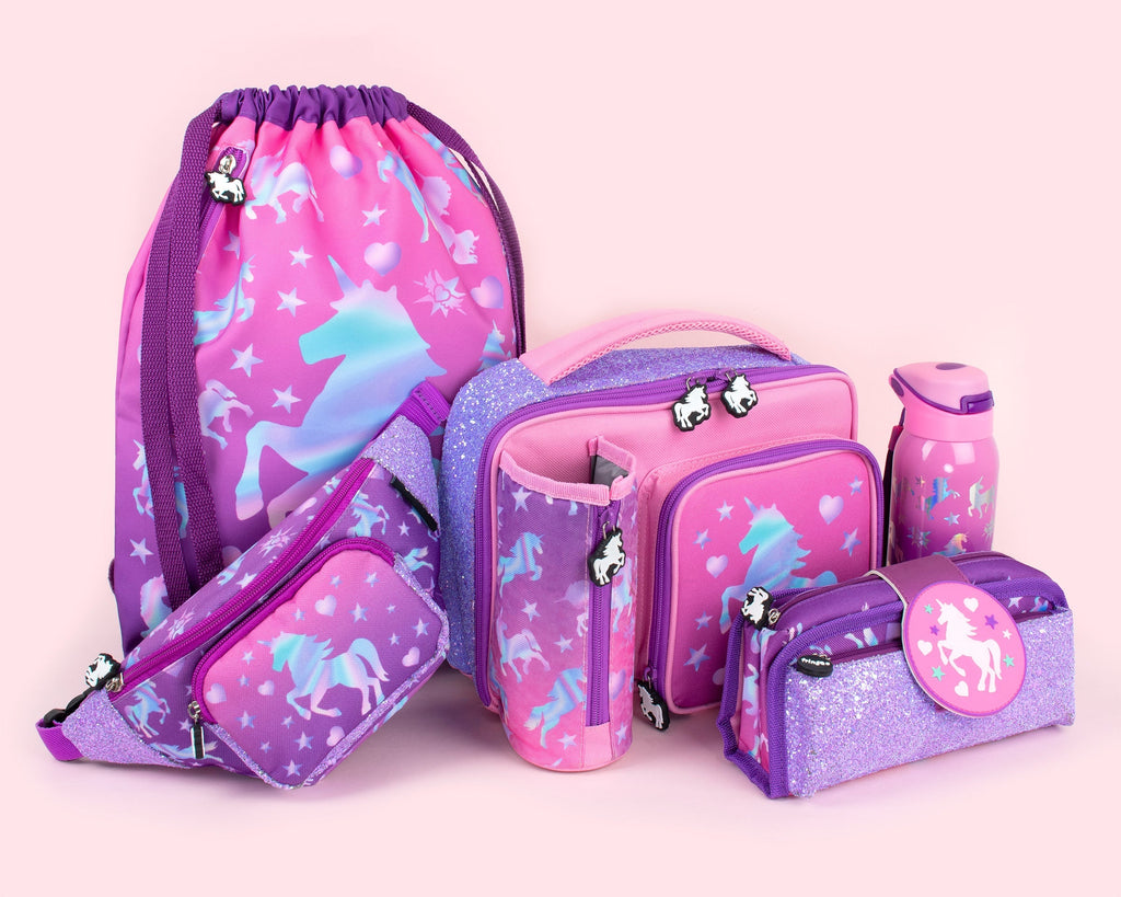 Trousse scolaire avec patch en silicone – licorne Ombre