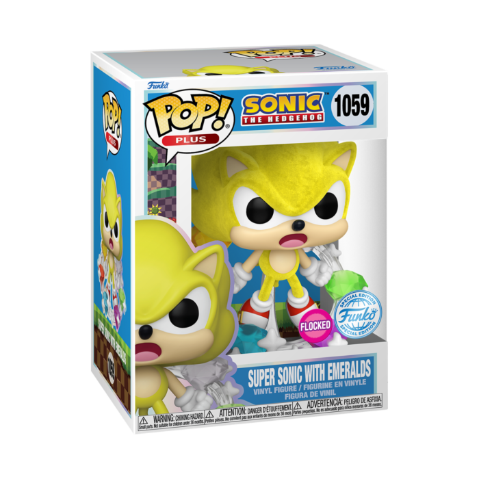Funko Pop! Plus Super Sonic avec Emeraudes (Flocked) – Sonic the Hedgehog