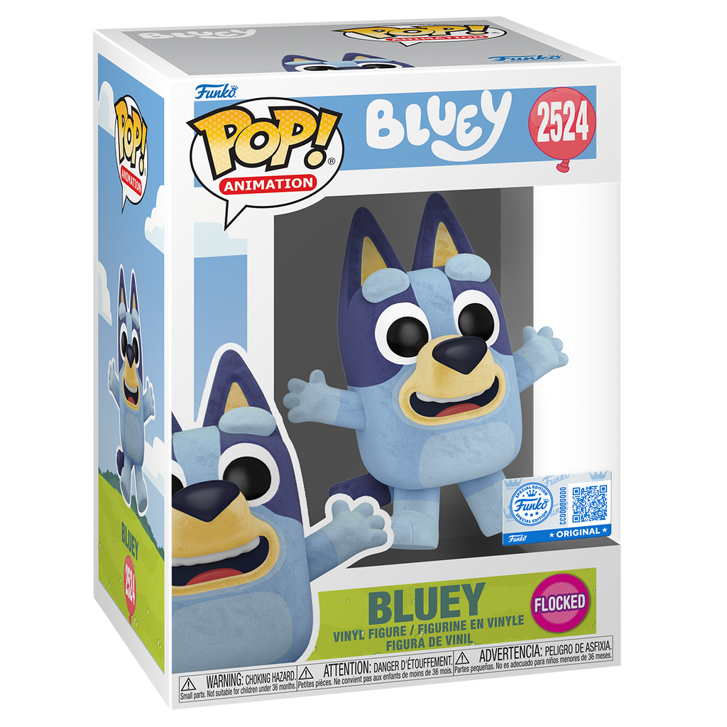 Pop! Bluey Jumping Flocked – boîte officielle