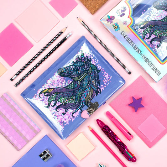 Carnet pailleté – licorne Mandala