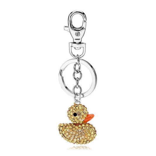 Porte Clés Canard Strass Canard de Bain CoinCaillerie