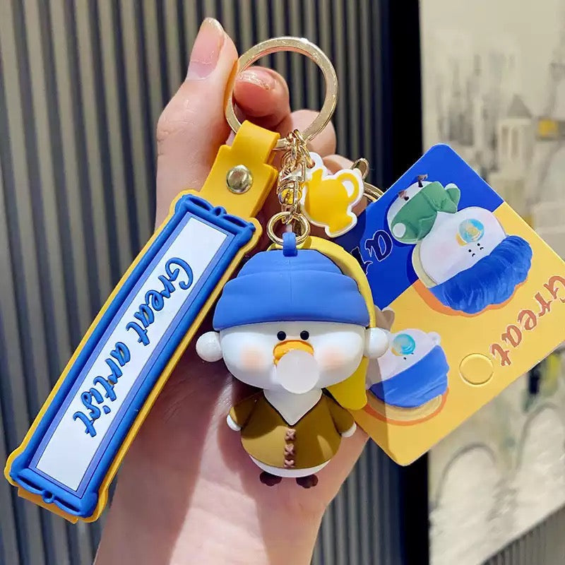 porte cles canard la jeune fille a la perle 02296567