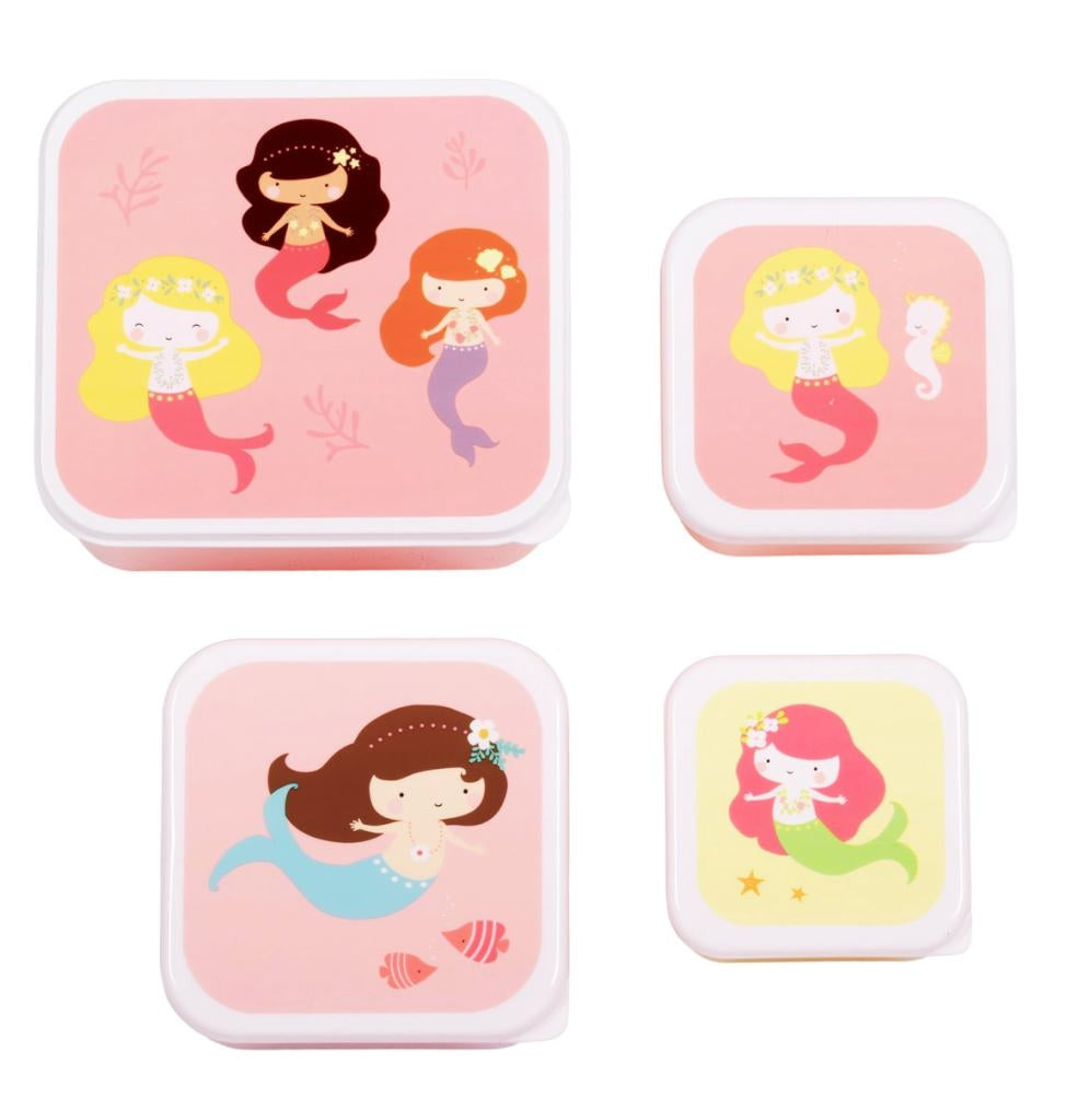 Lot de 4 boîtes repas et goûter - Sirène – A Little Lovely Company