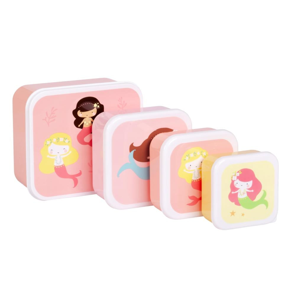 Lot de 4 boîtes repas et goûter - Sirène – vue 2 – A Little Lovely Company
