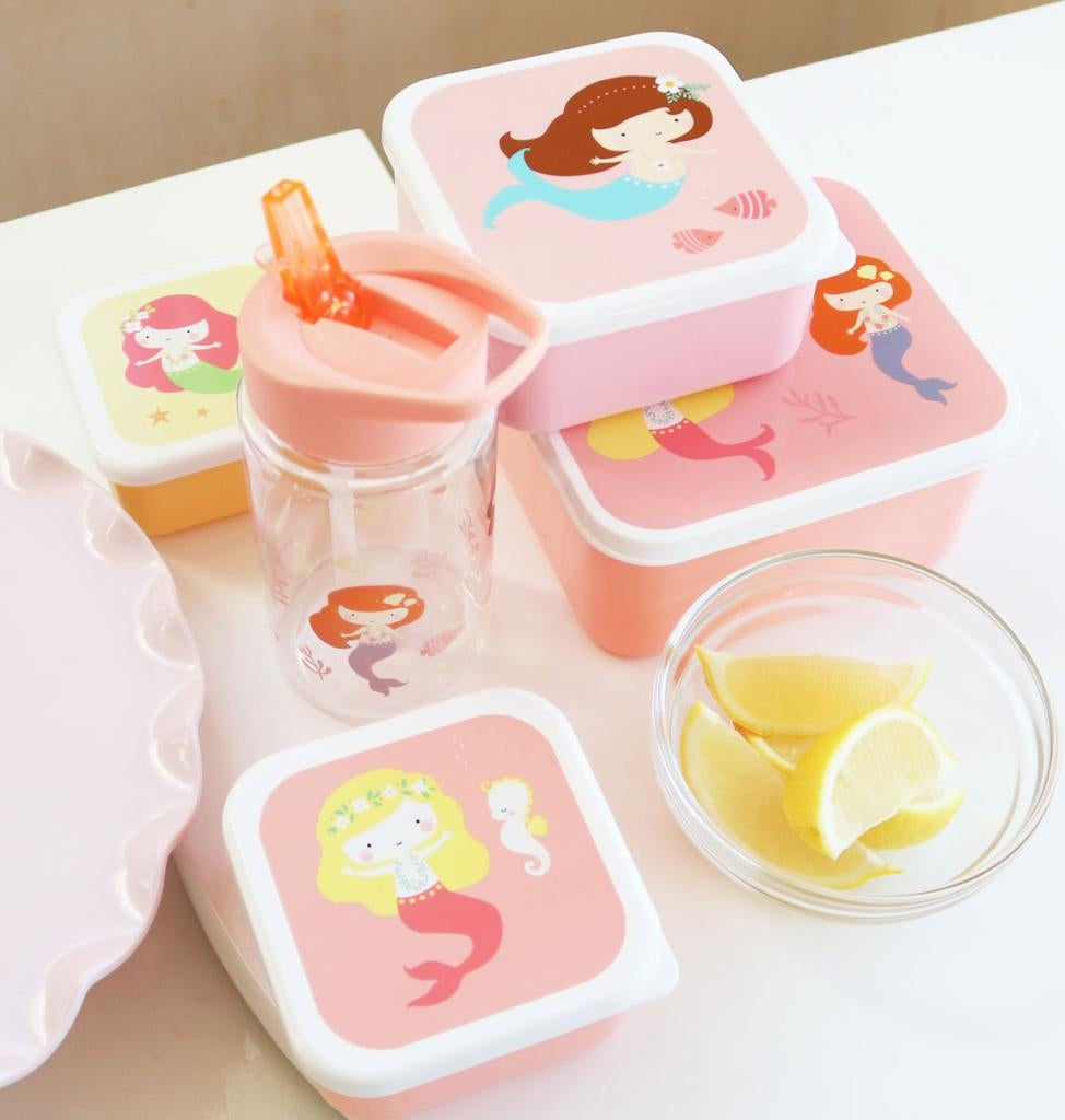 Lot de 4 boîtes repas et goûter - Sirène – vue 4 – A Little Lovely Company