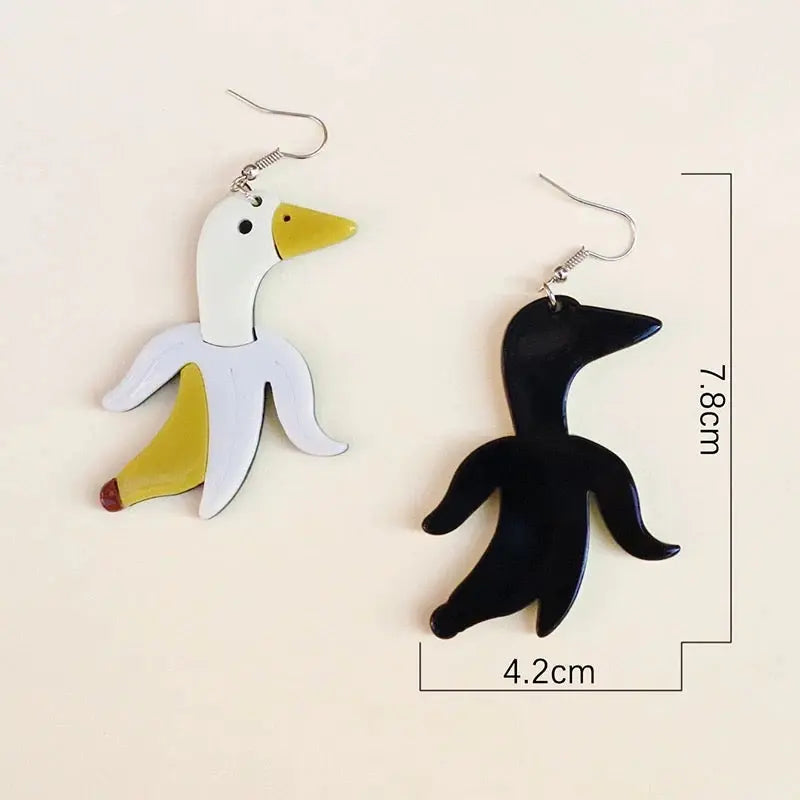 Boucles d'Oreilles Canard Banane B.Duck  CoinCaillerie