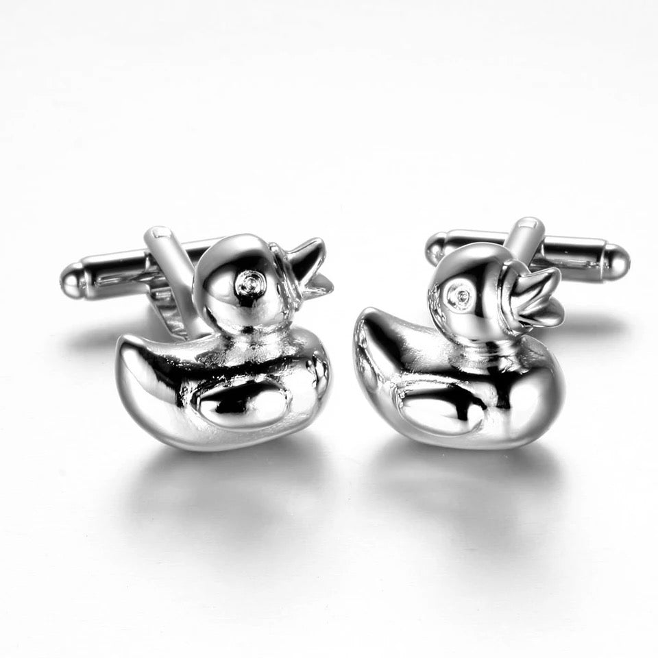Gemelos Pato de Baño Plata