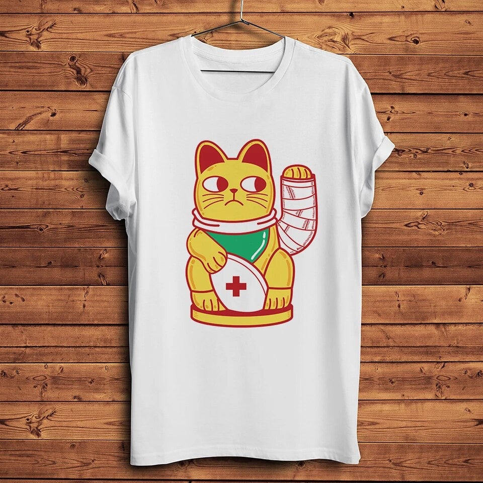 t shirt chat chanceux dore lcc 56890444