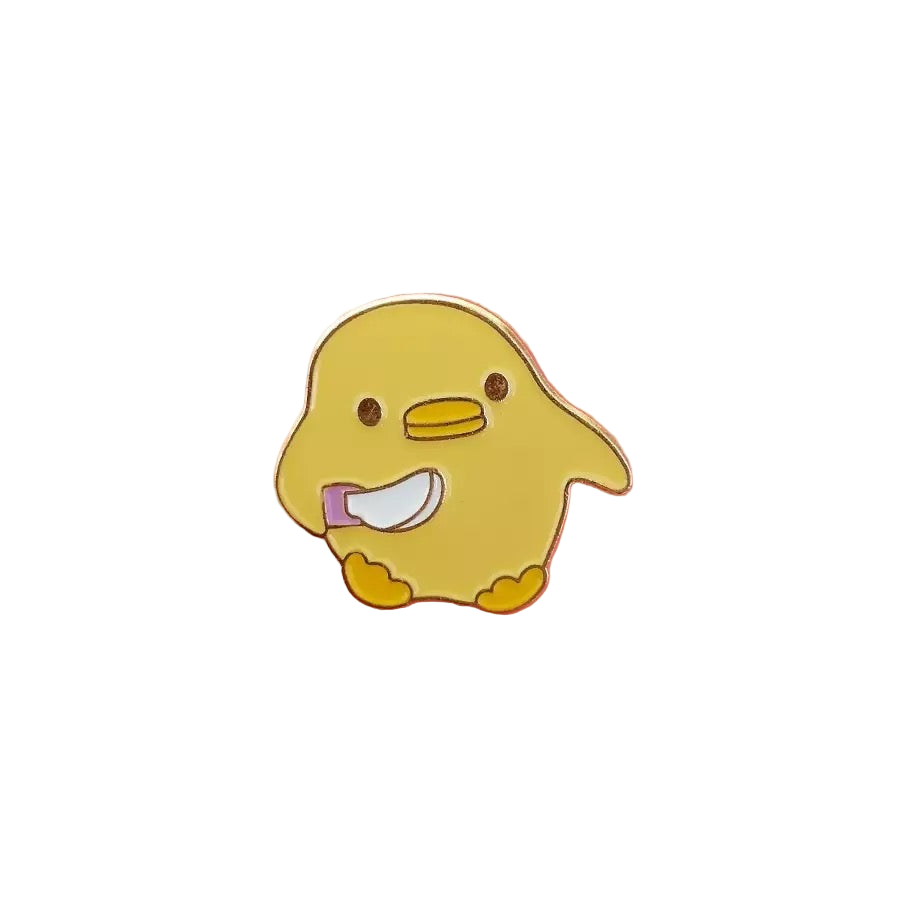 Pin’s Canard Jaune avec Couteau