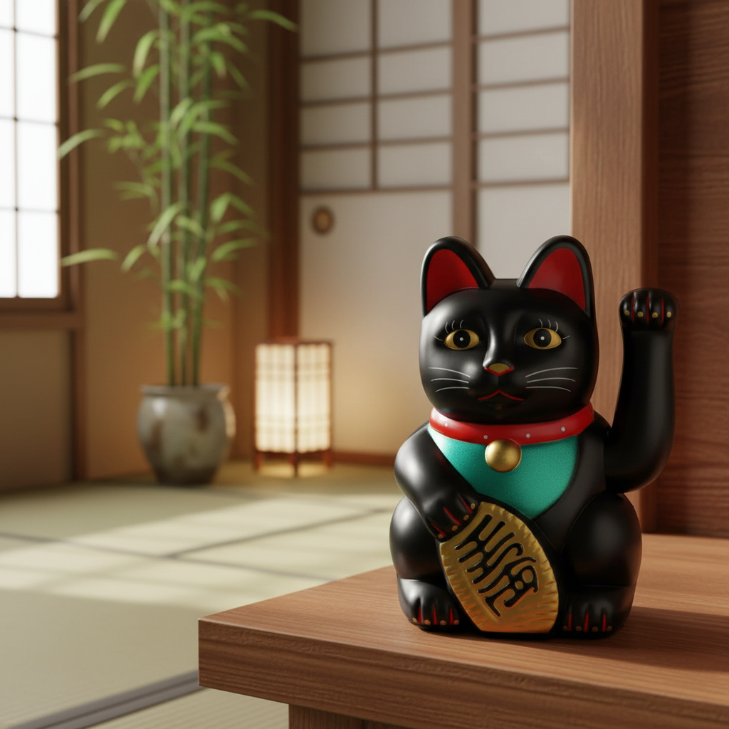 经典黑招财猫