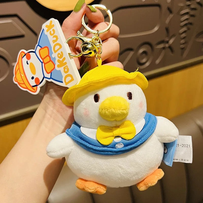 Porte Clés Canard Blanc Peluche Dake Duke CoinCaillerie