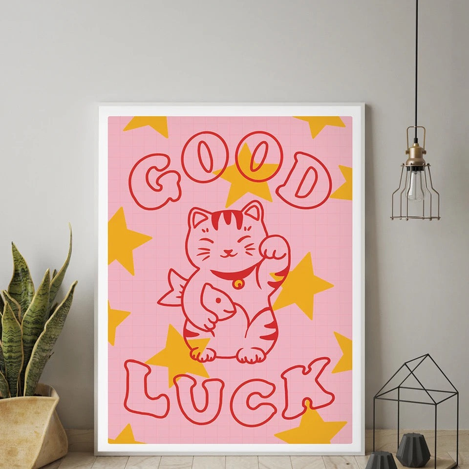 artprint chat chanceux good luck lcc 