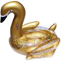 Bouée Gonflable à paillettes dorées Cygne