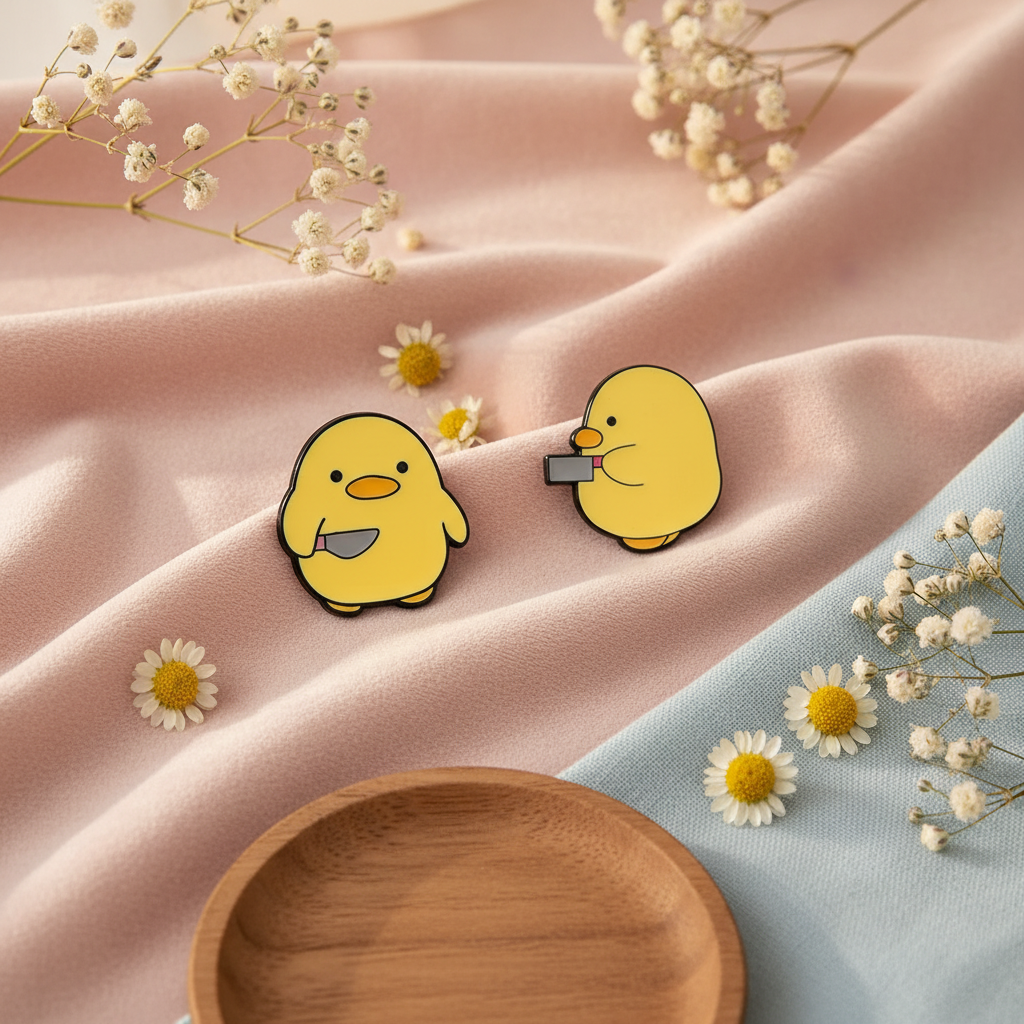 Alfinetes de faca de pato amarelo