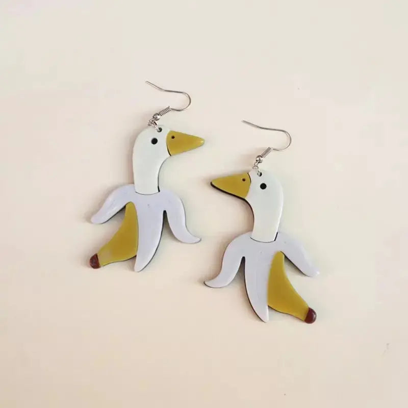 Boucles d'Oreilles Canard Banane B.Duck  CoinCaillerie