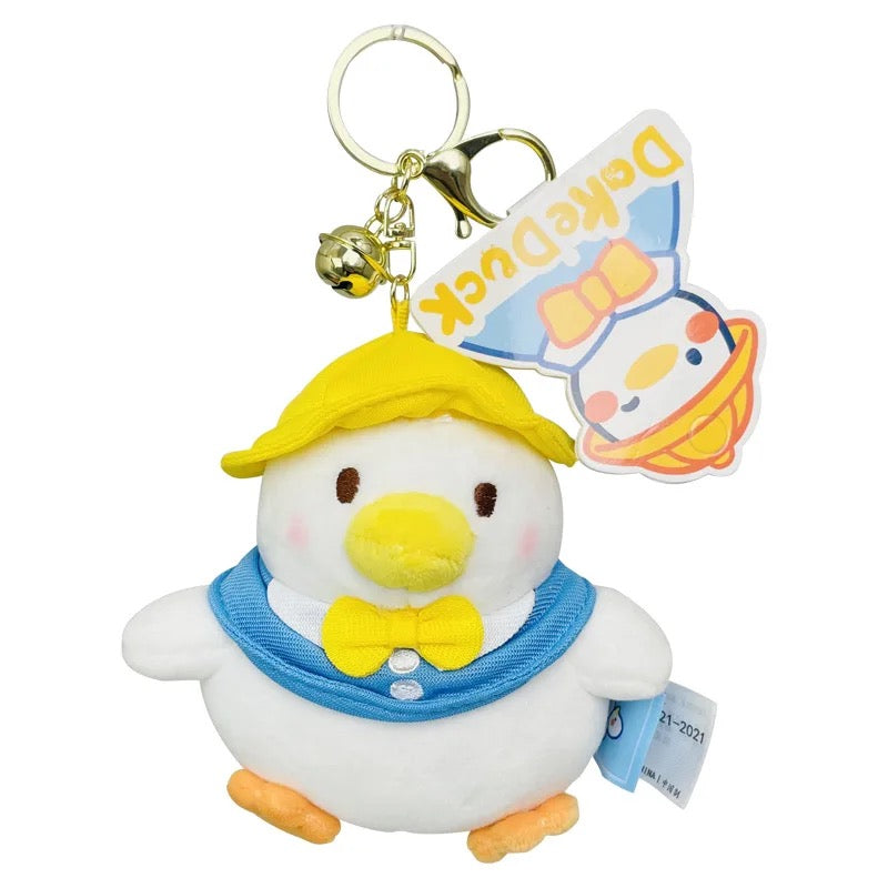 Porte Clés Canard Blanc Peluche Dake Duke CoinCaillerie