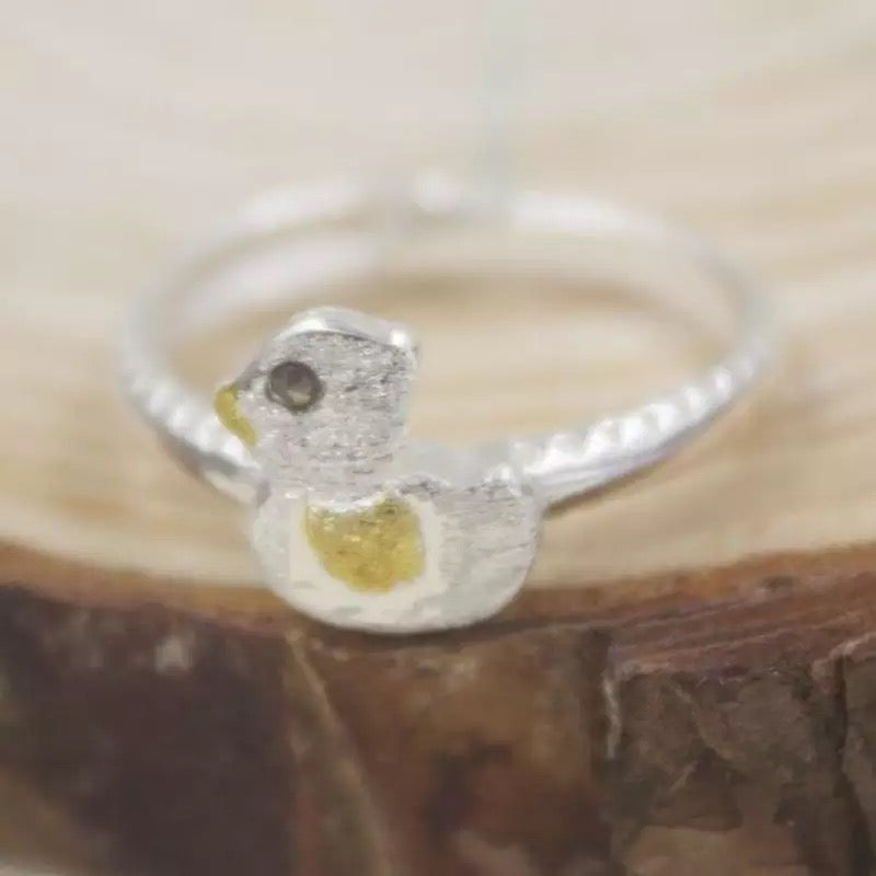 bague canard argent 