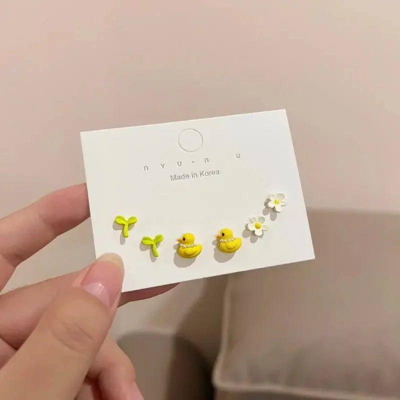 boucles doreilles canard jaune 1 