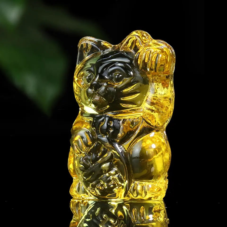 Statuette Chat Chanceux Jaune - le Chat Chanceux