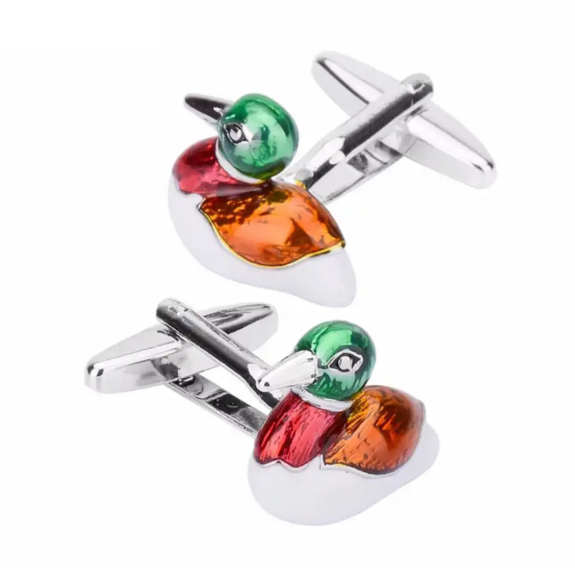 boutons de manchette canard colvert 