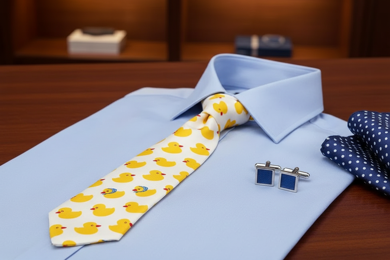 Yellow Ducks Skinny Tie