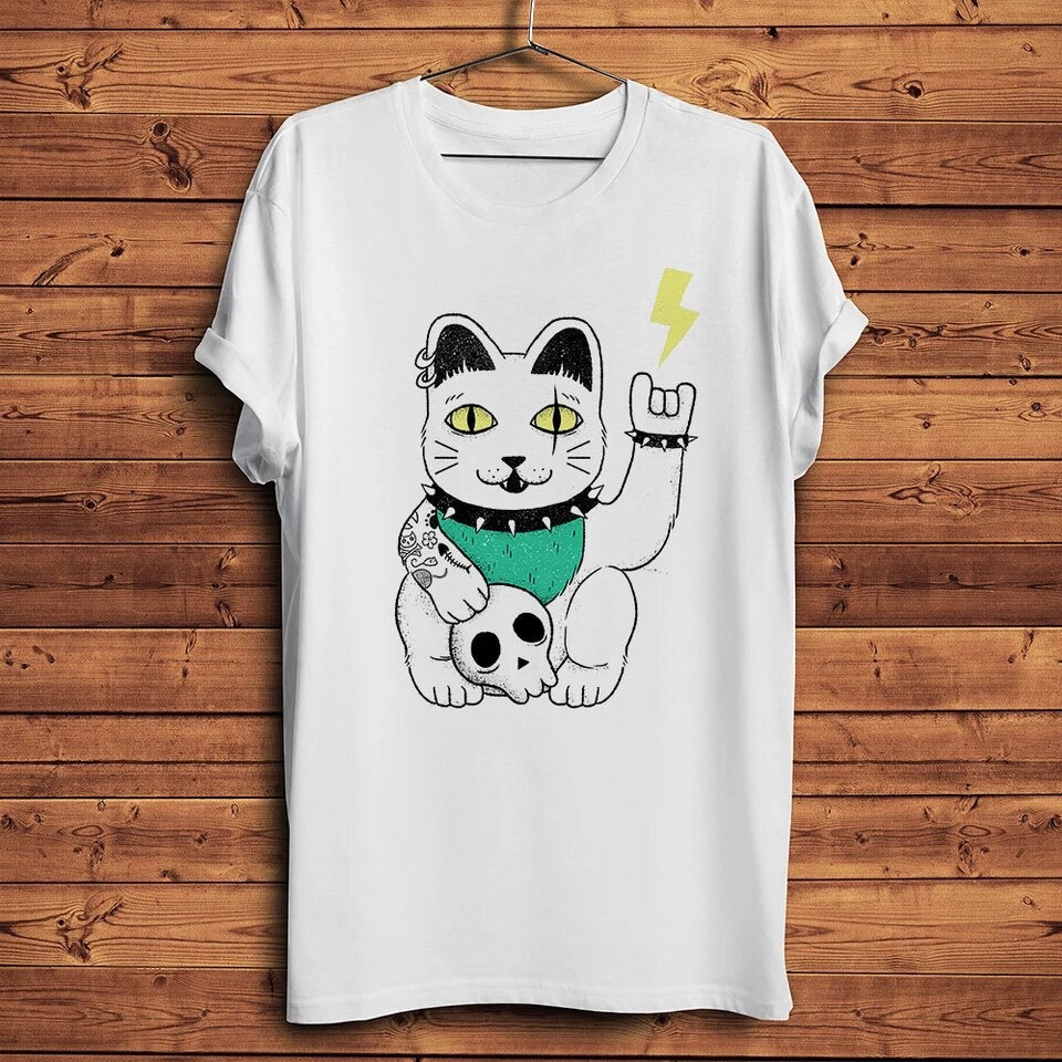 t shirt chat chanceux rock lcc 54891596