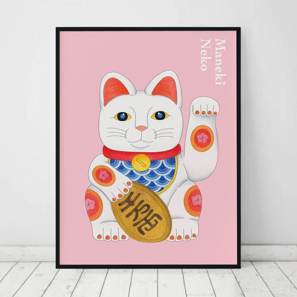 artprint chat chanceux blanc lcc 07443532